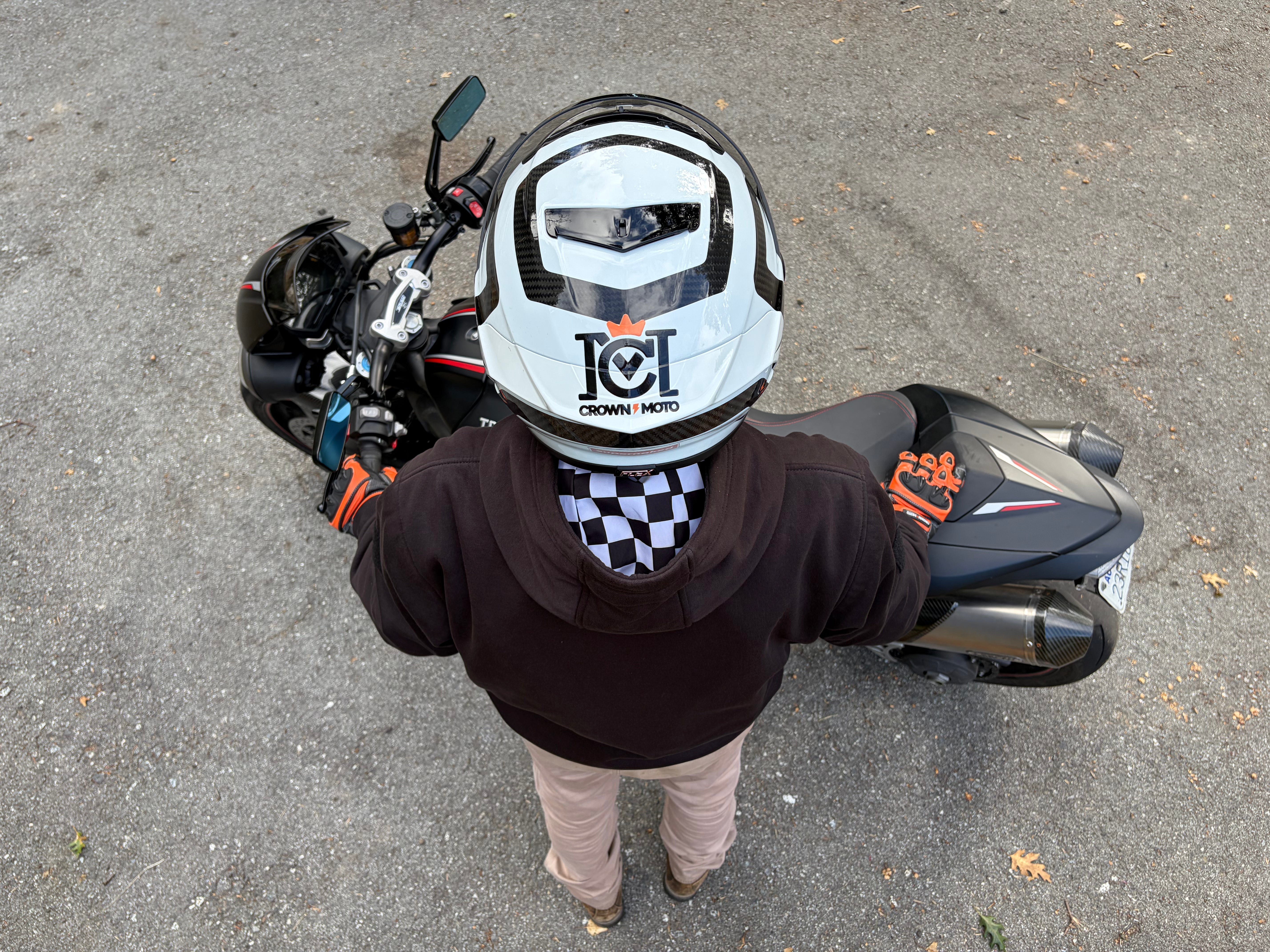 Crown Moto checkered flag lined Armored Hoodie