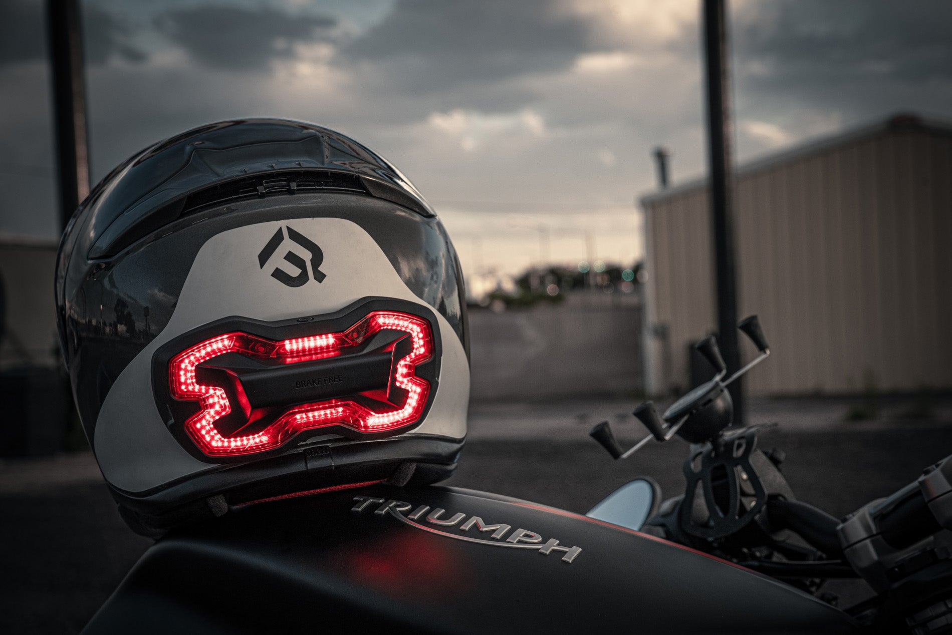 Brake Free wireless brake light unit for motorcyclist safety