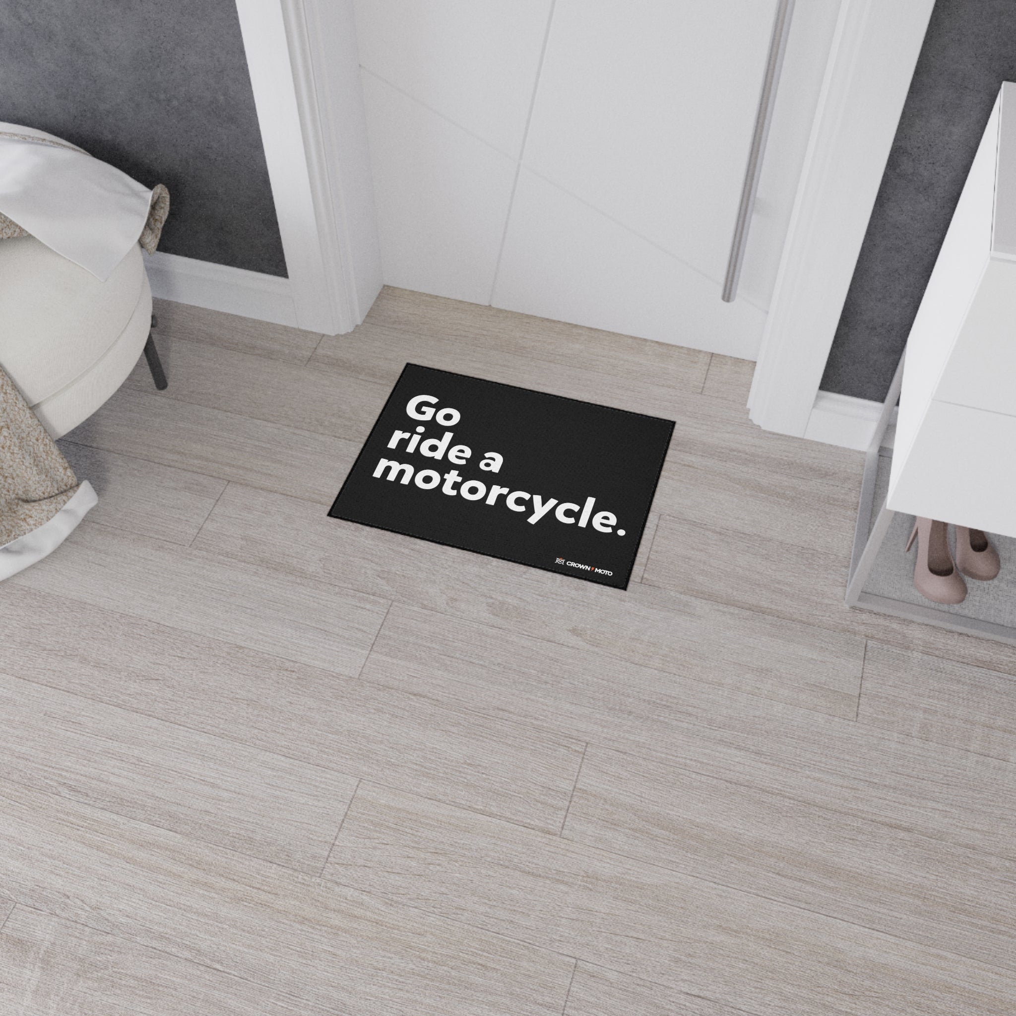 "Go ride a motorcycle" Floor Mat