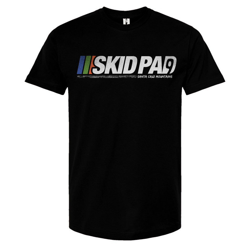 Highway 9 Skid Pad Santa Cruz Mountains design on front of Tultex Unisex T-Shirt by crown moto