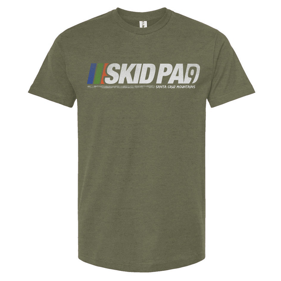 Highway 9 Skid Pad Santa Cruz Mountains design on front of Tultex Unisex T-Shirt by crown moto