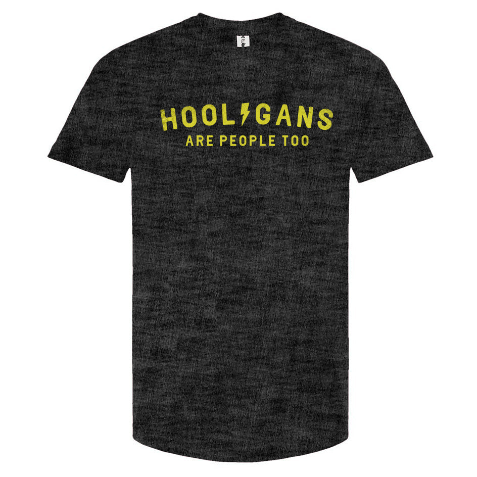Hooligans are people too t-shirt, design on chest of short sleeve Tultex Unisex T-Shirt, wheelies, stoppies, burnouts, street racing
