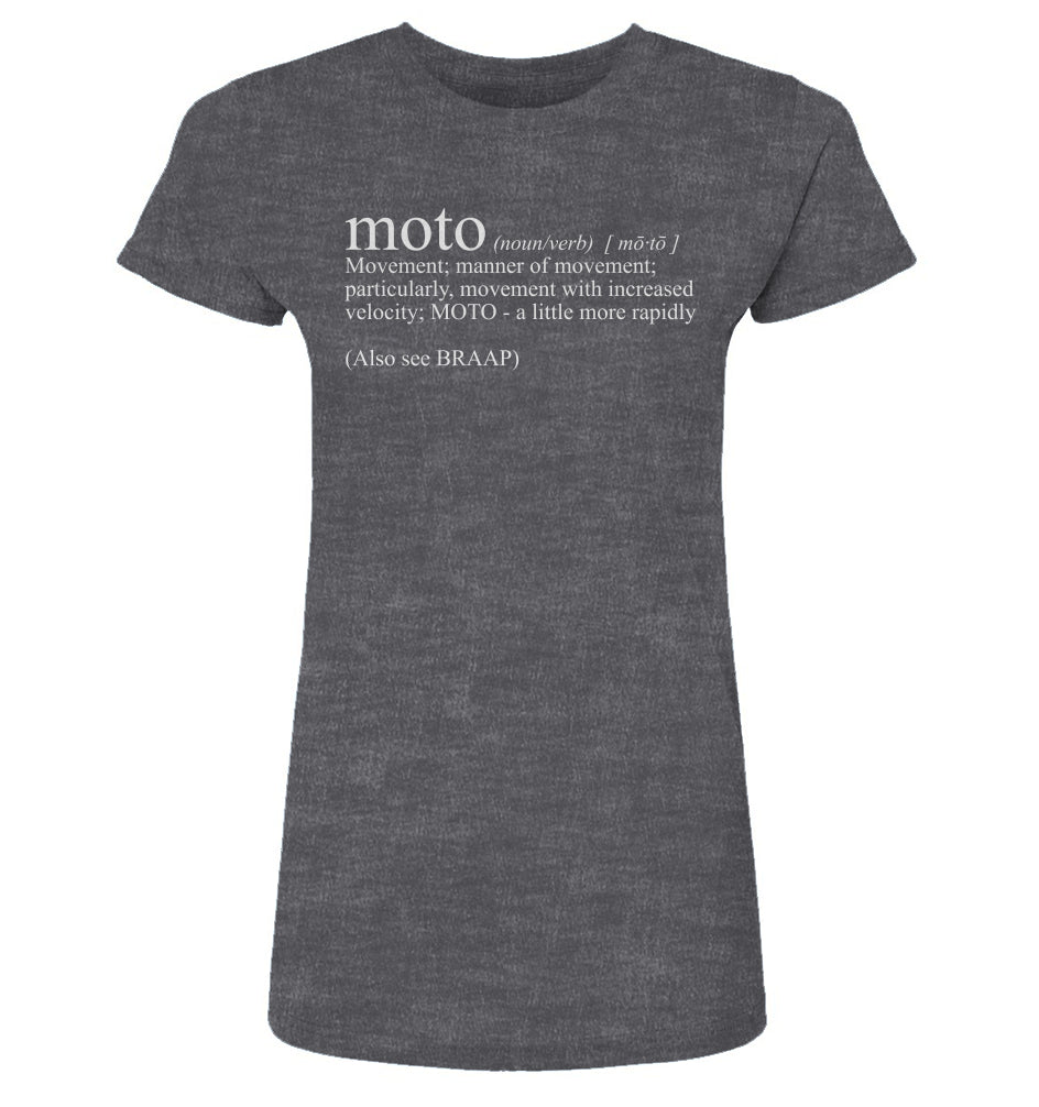 Women's "moto definition" short sleeve t-shirt from crown moto