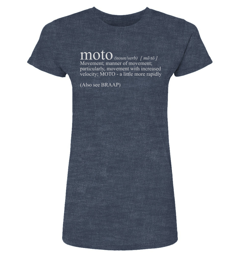 Women's "moto definition" short sleeve t-shirt from crown moto