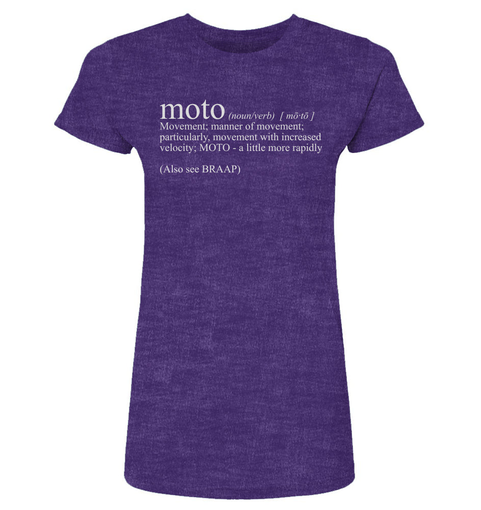 Women's "moto definition" short sleeve t-shirt from crown moto