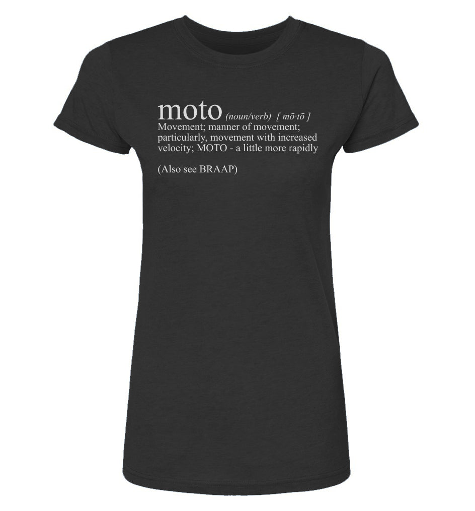 Women's "moto definition" short sleeve t-shirt from crown moto