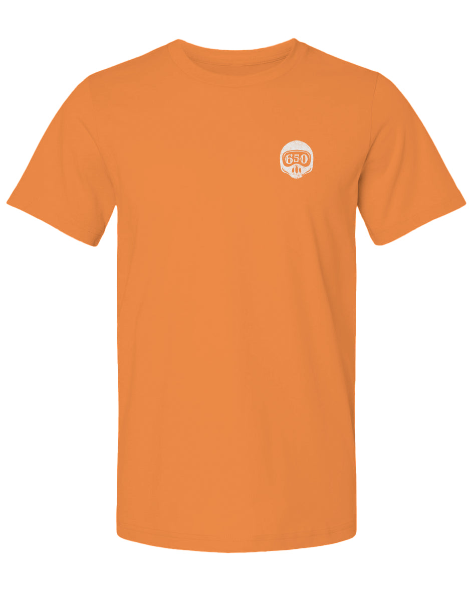 La Honda Moto 650 design on chest of short sleeve t-shirt