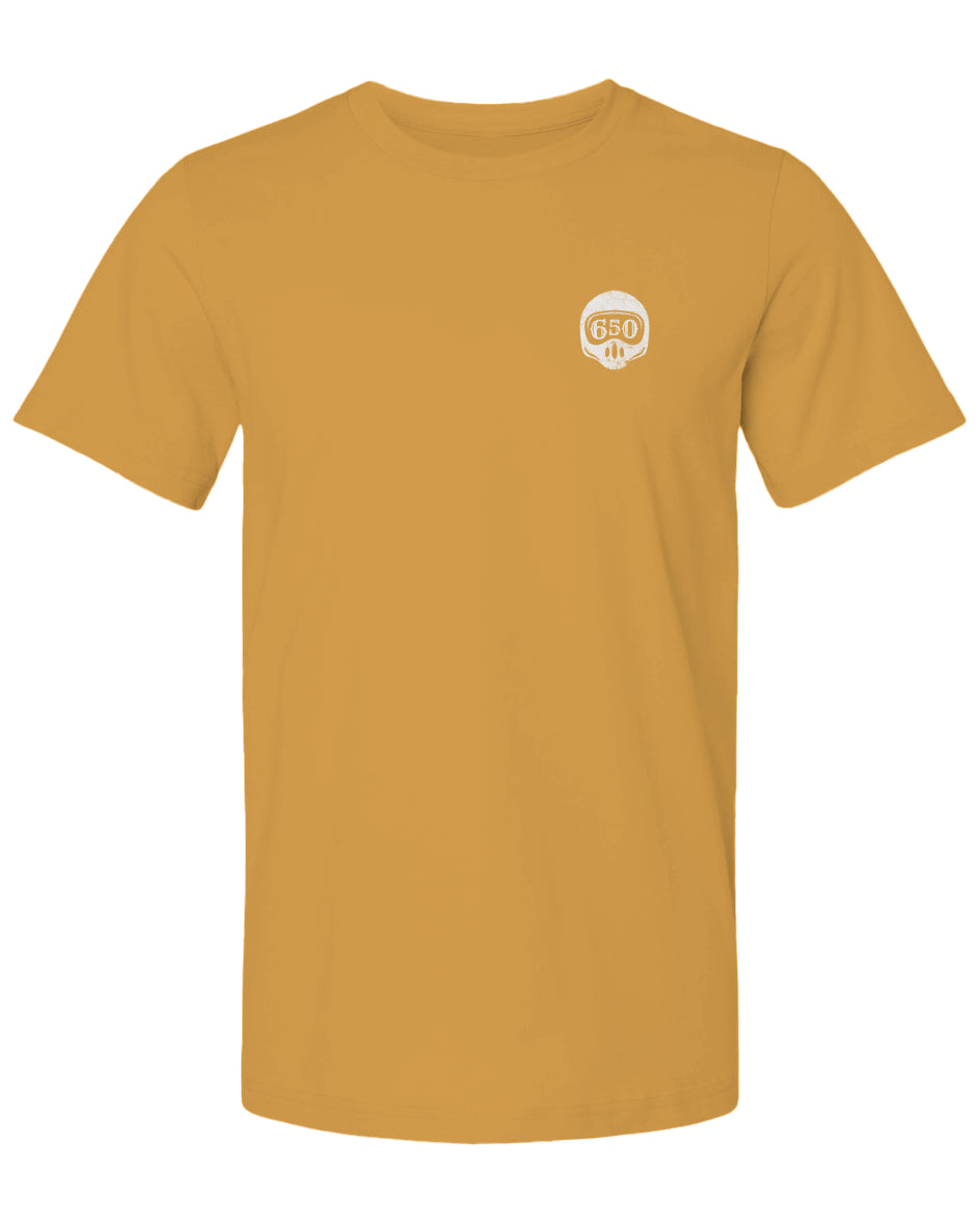 La Honda Moto 650 design on chest of short sleeve t-shirt