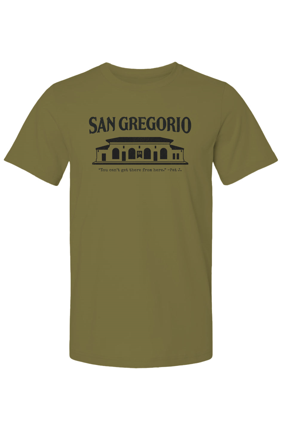 Short sleeve t-shirt with San Gregorio General Store design printed on chest