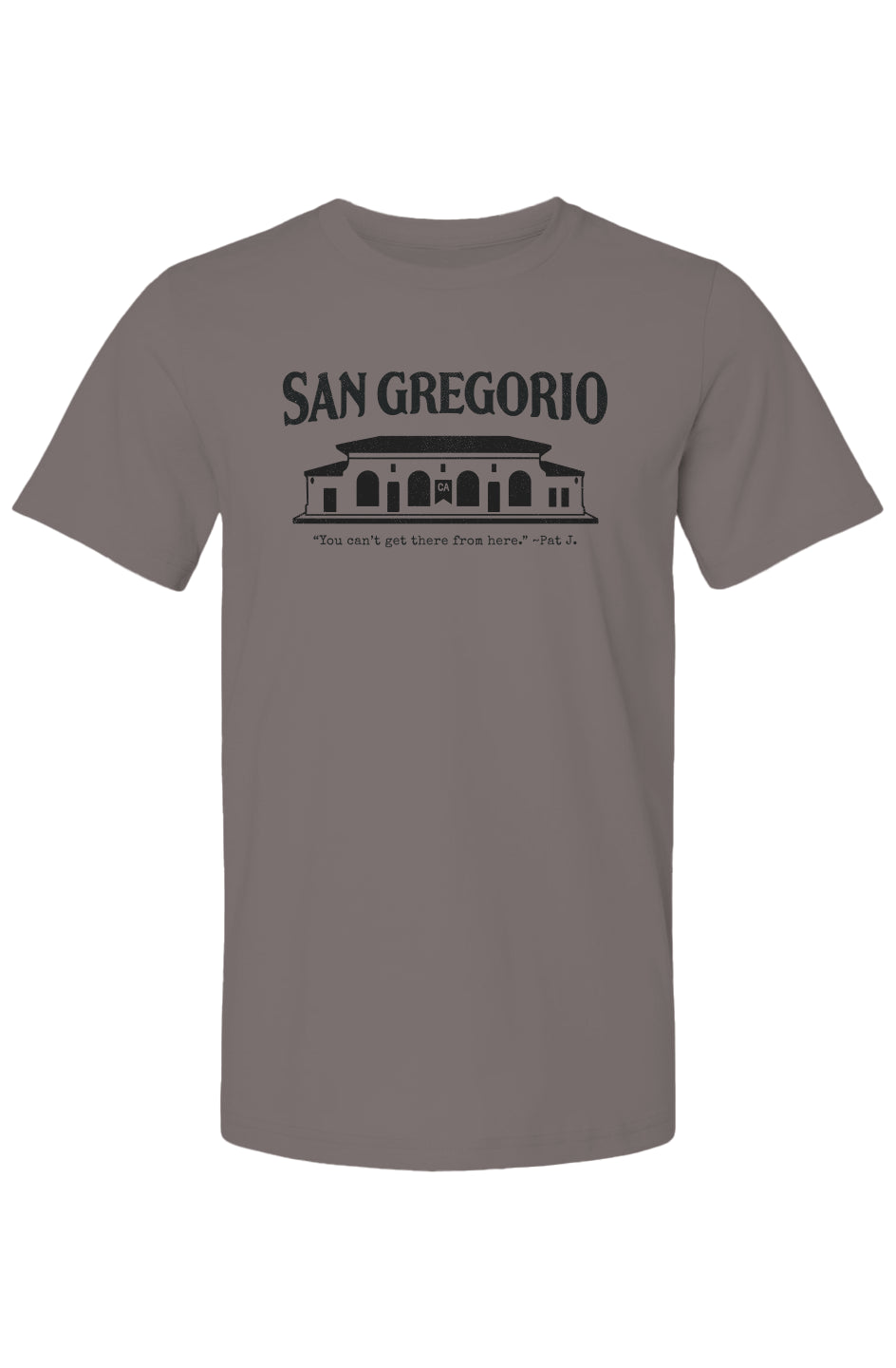 Short sleeve t-shirt with San Gregorio General Store design printed on chest