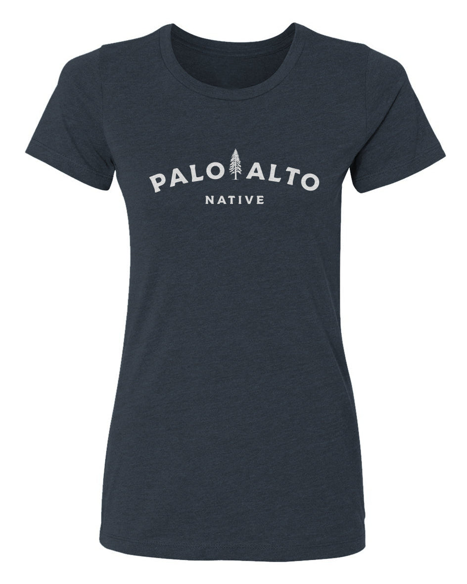 Front view of women's palo alto native t-shirt by crown moto