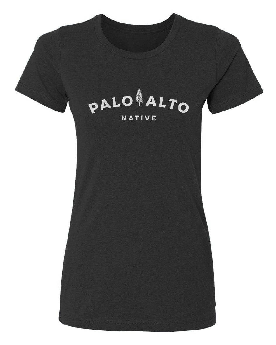Front view of women's palo alto native t-shirt by crown moto