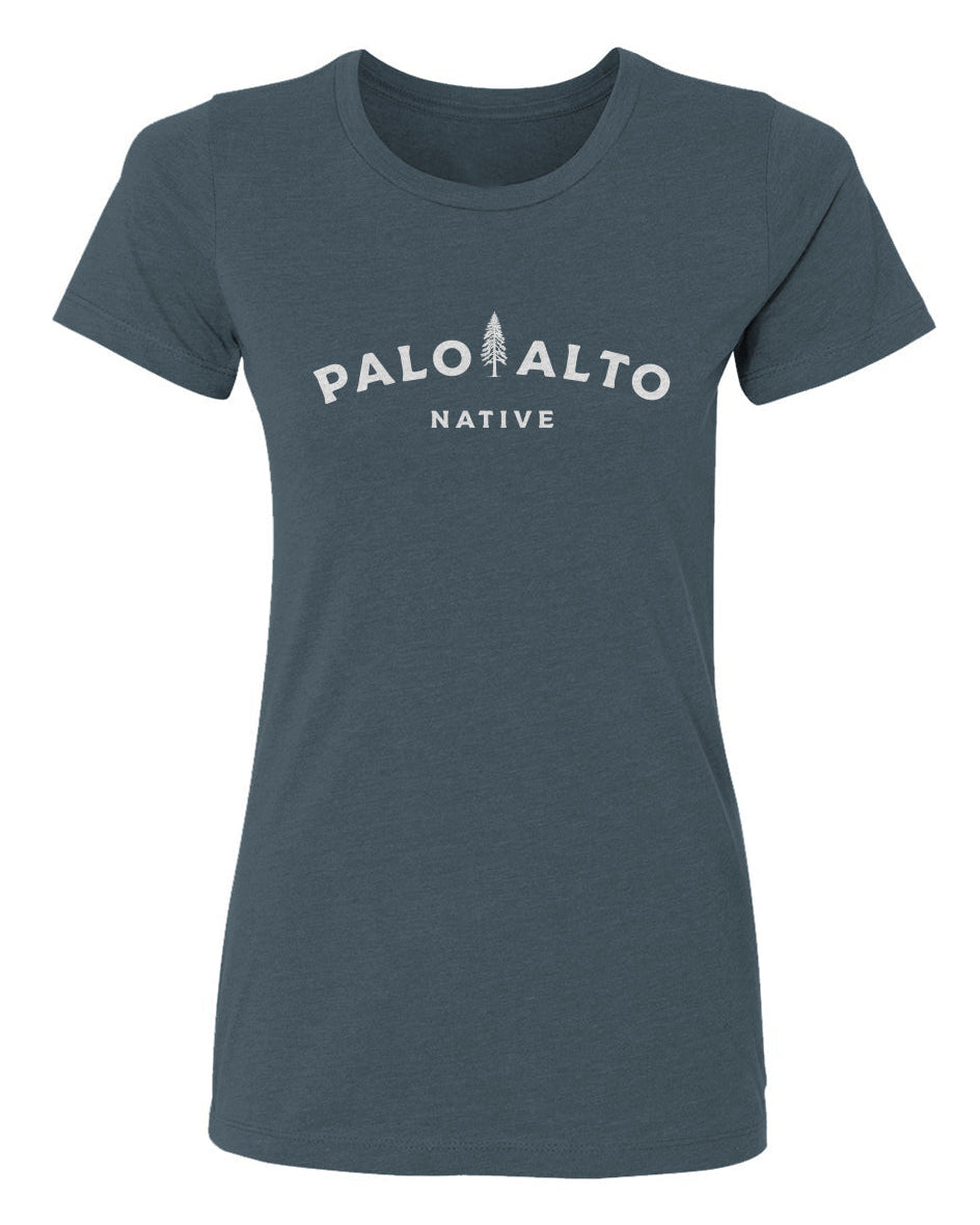 Front view of women's palo alto native t-shirt by crown moto