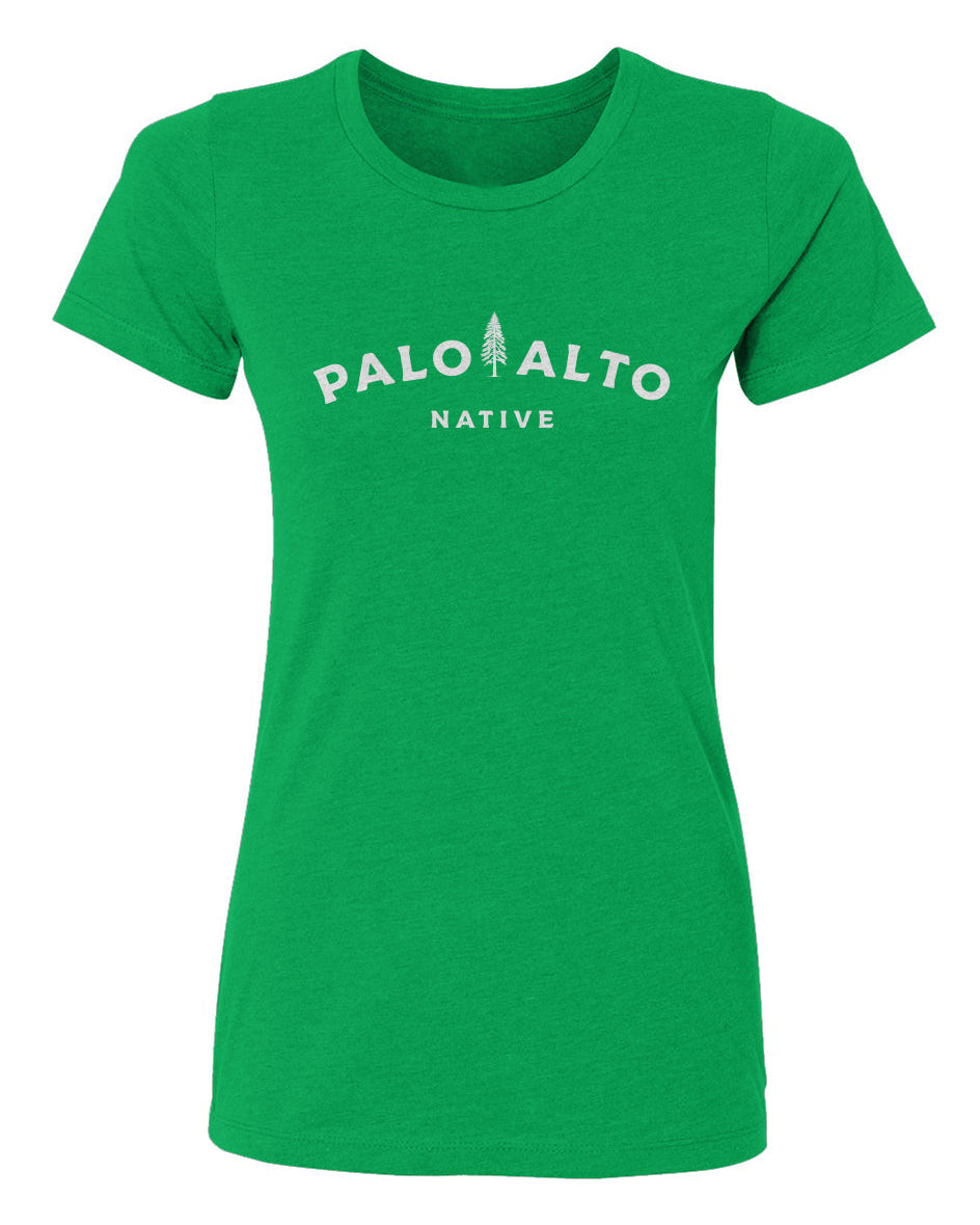 Front view of women's palo alto native t-shirt by crown moto