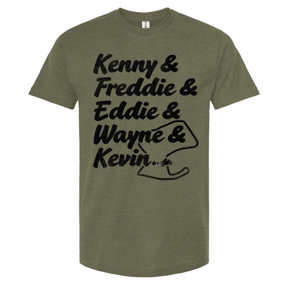 USGP, GP Motorcycle Champions T-Shirt, kenny roberts, freddie spencer, eddie lawson, wayne rainey, kevin schwantz, 2-strokes, two stroke, Motorcycle Champions, motogp, gp racing, motorcycle racing, champions, spain, grand prix, motorbike, track, laguna seca, monterey