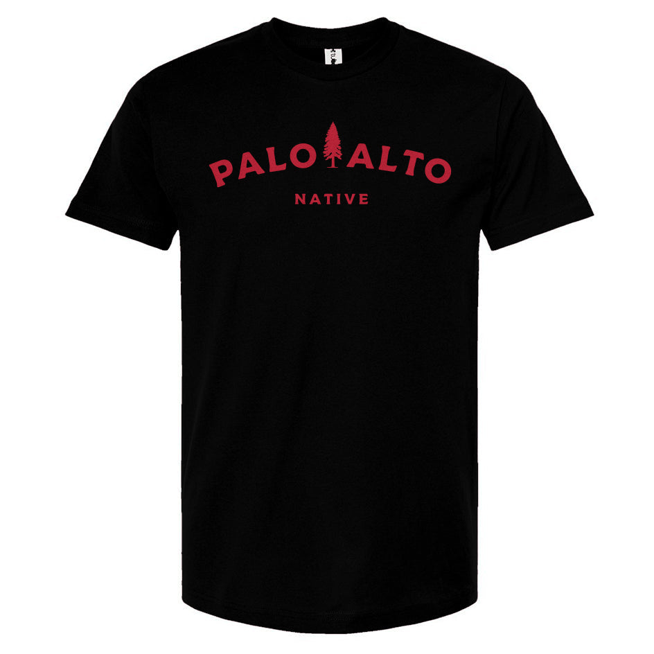 Palo Alto Native T-Shirt, shirt, unisex shirt, palo alto, silicon valley, stanford, native, university avenue, el palo alto, gunn high school, paly, historic, sf bay area