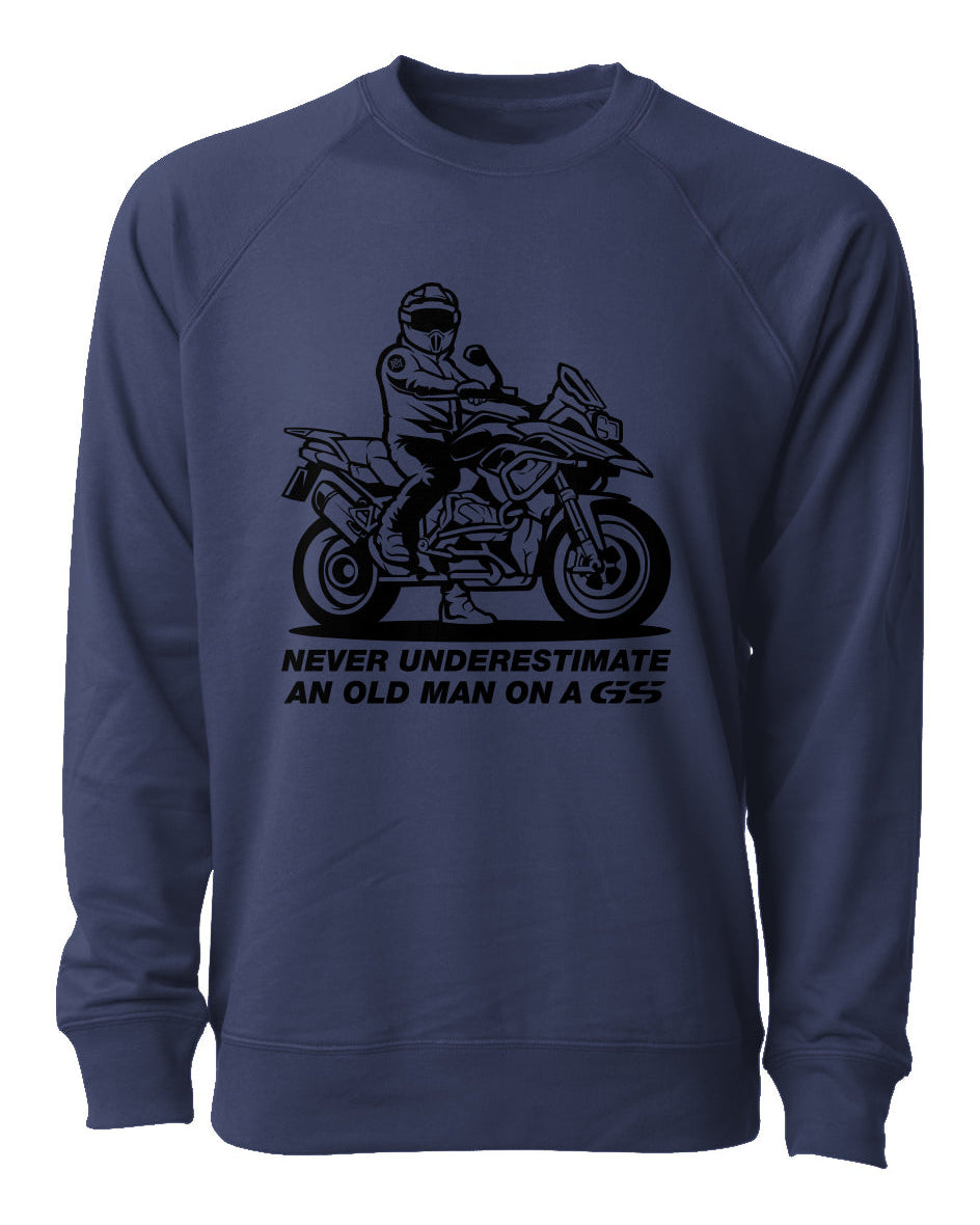 Never Underestimate an Old Man on a GS Crewneck Sweatshirt