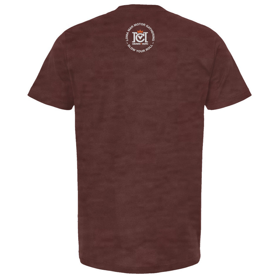Loma Mar Motor Gathering Motorcycles and Coffee t-shirt by Crown Moto