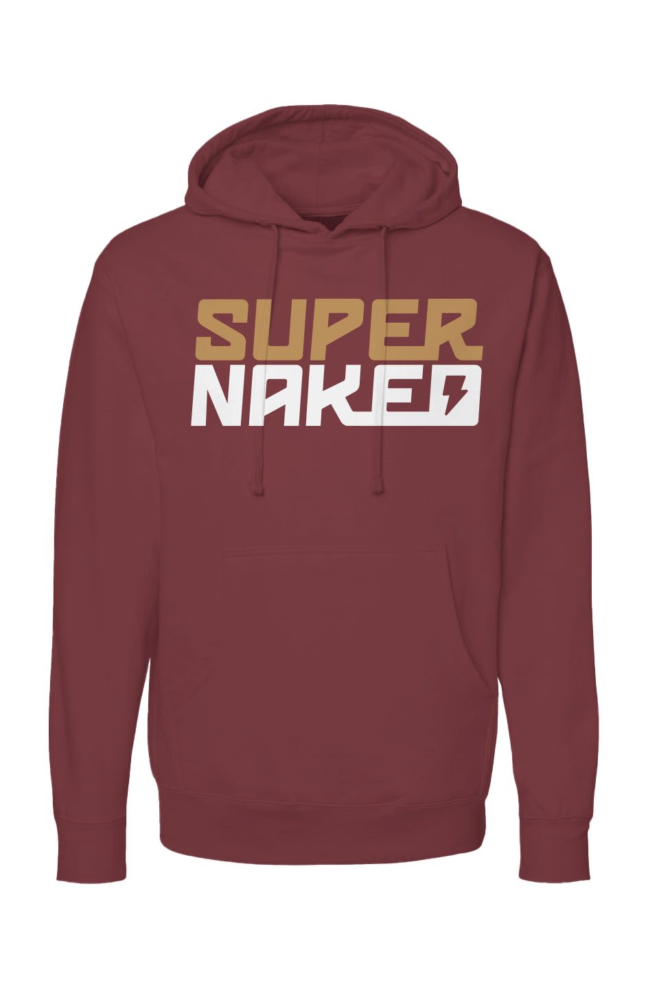 SUPERNAKED Gold & White Hoodie, naked bikes, streetfighter, super duke, mt10, ride naked, supernaked, maroon hoodie