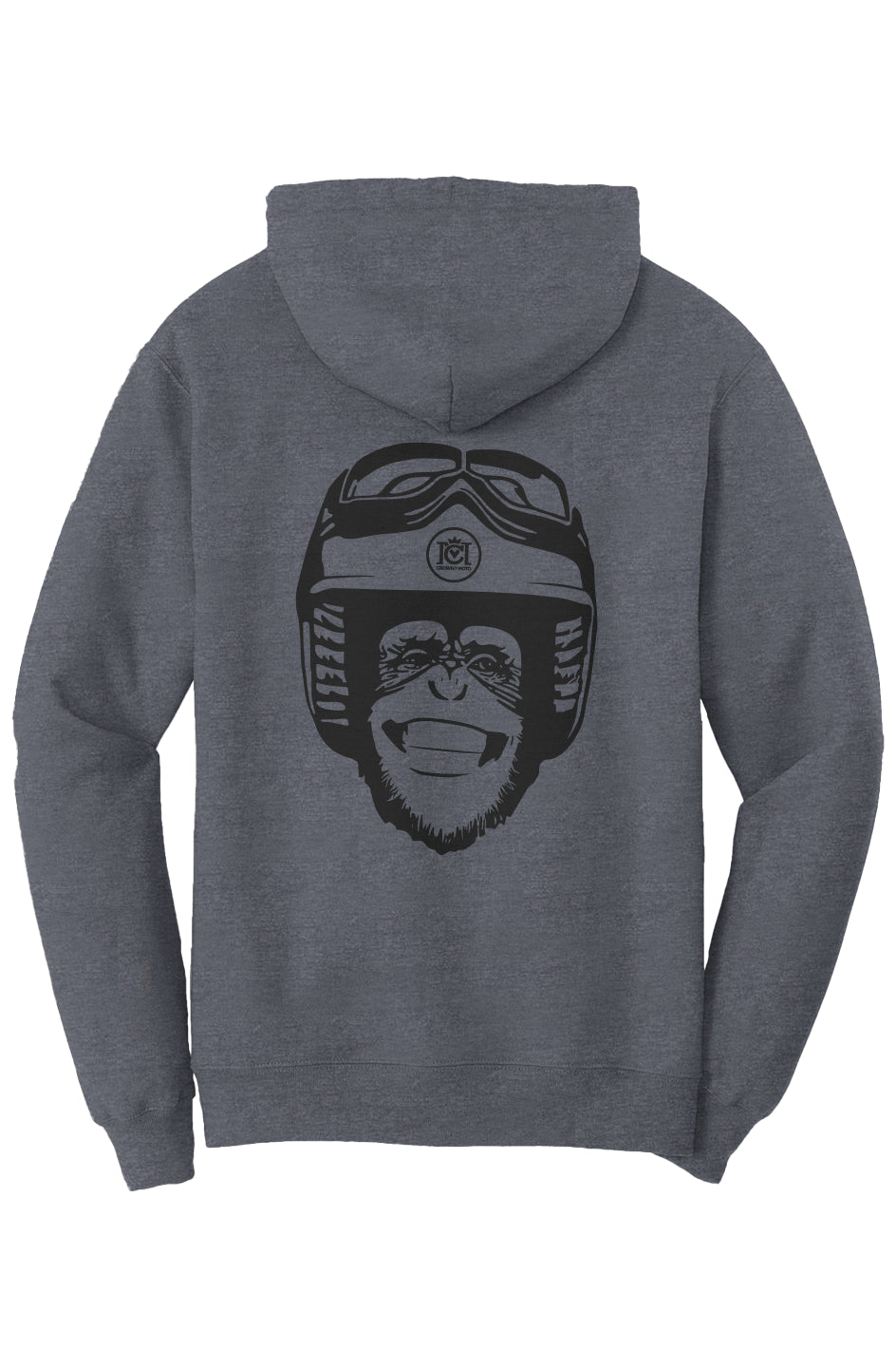 Moto Monkey Fleece Pullover Hoodie, blue, motorcycle lifestyle, motorbikes, motorcycle riders