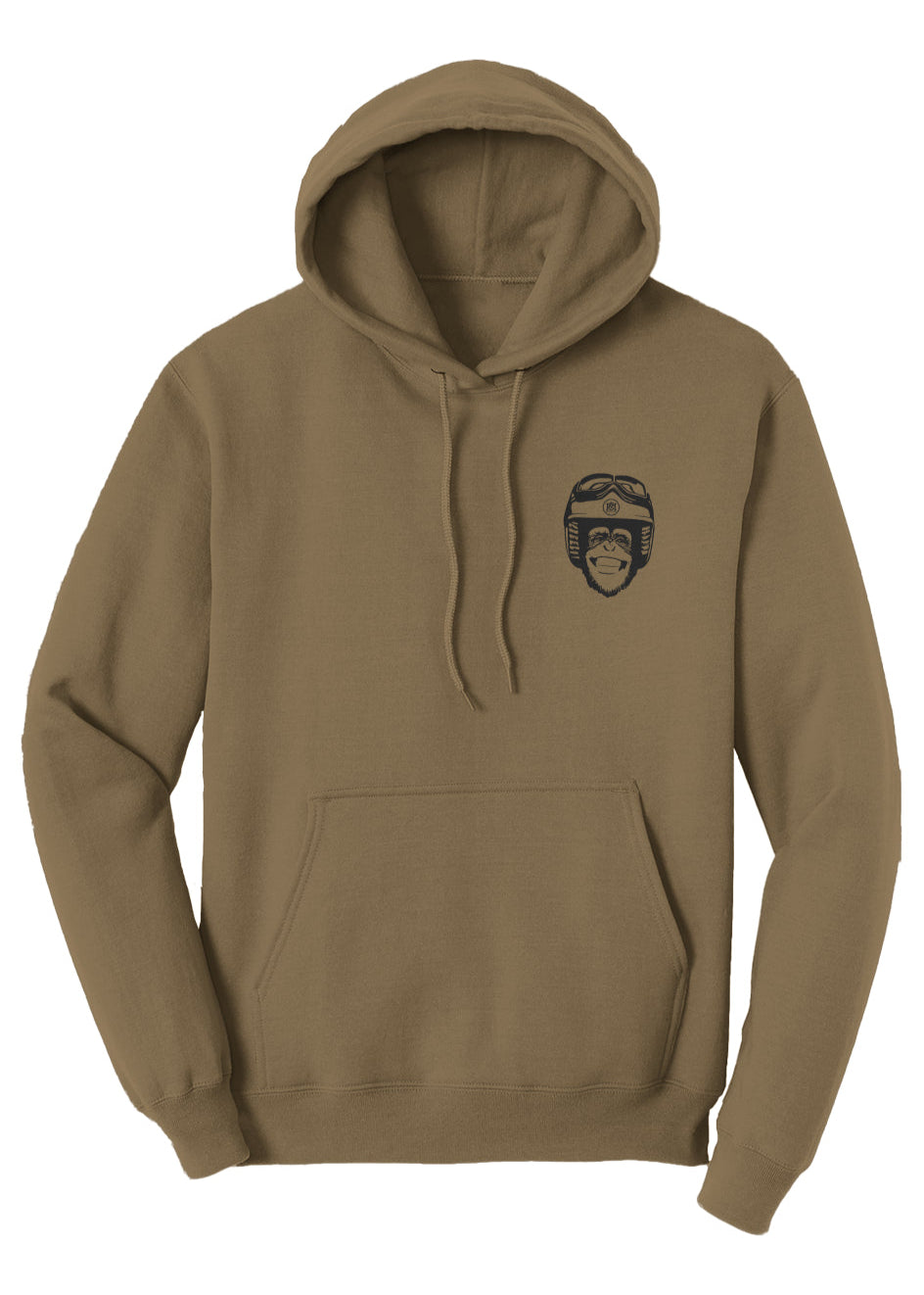 Moto Monkey Fleece Pullover Hoodie, brown, earthtone, motorcycle lifestyle, motorbikes, motorcycle riders