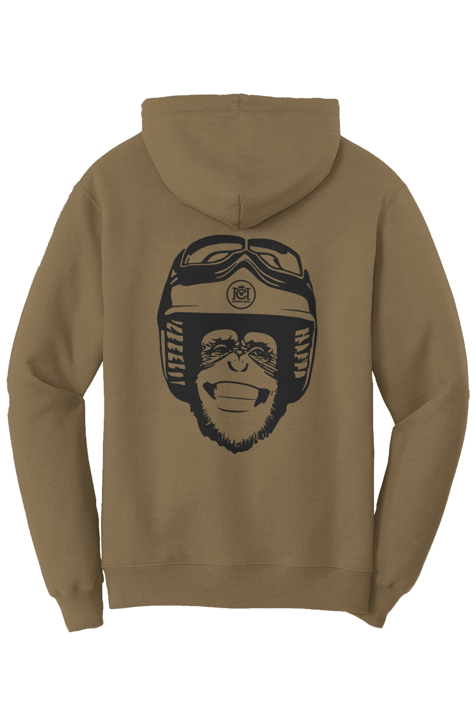 Moto Monkey Fleece Pullover Hoodie, brown, earthtone, motorcycle lifestyle, motorbikes, motorcycle riders