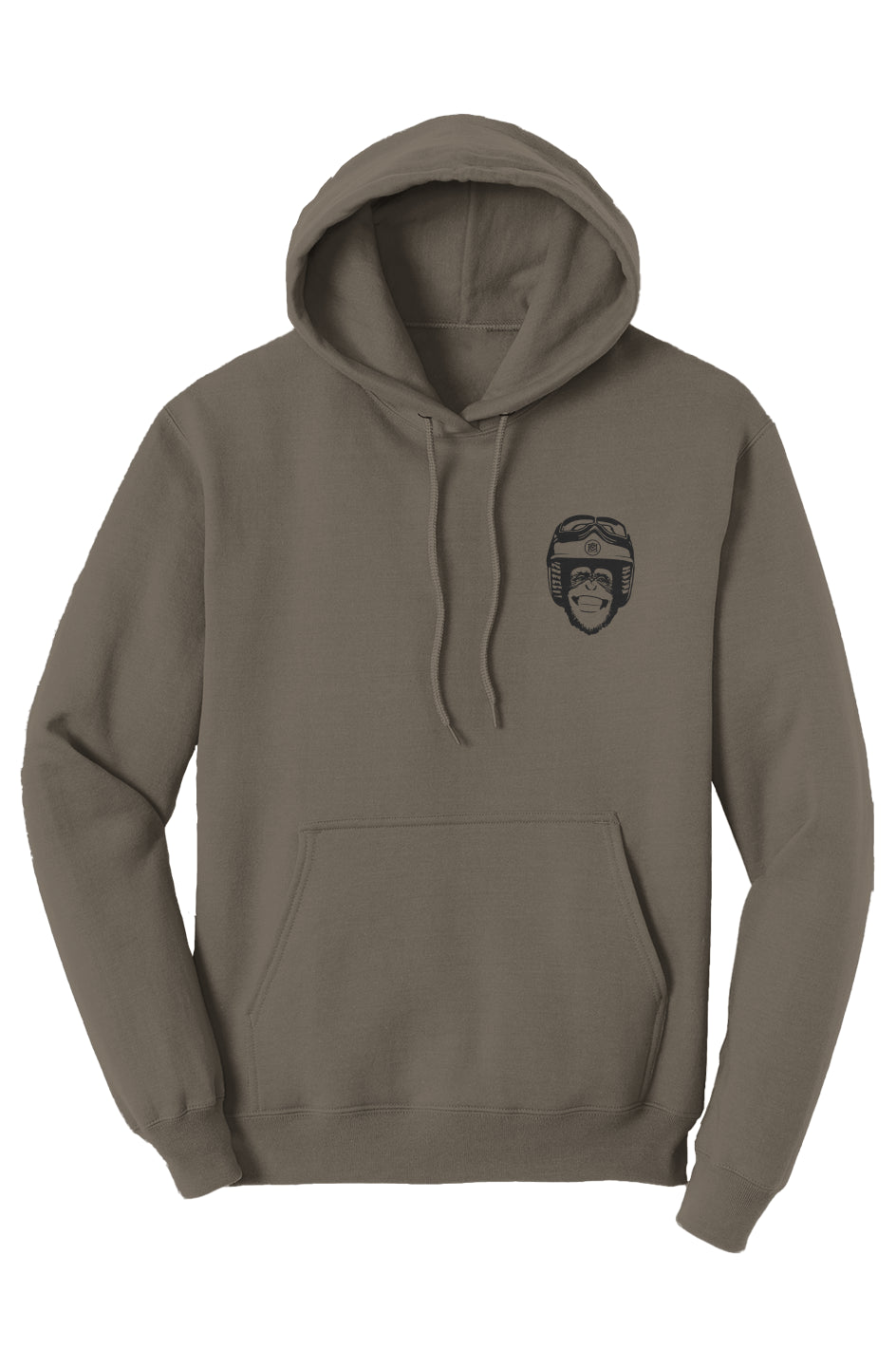 Moto Monkey Fleece Pullover Hoodie, grey, gray, charcoal, motorcycle lifestyle, motorbikes, motorcycle riders