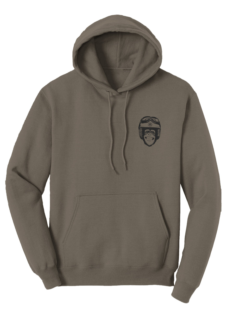 Moto Monkey Fleece Pullover Hoodie, grey, gray, charcoal, motorcycle lifestyle, motorbikes, motorcycle riders