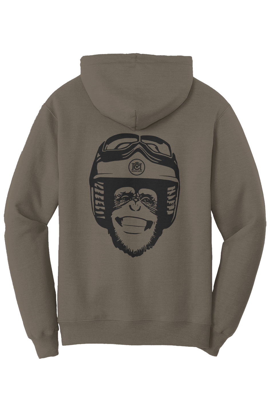 Moto Monkey Fleece Pullover Hoodie, grey, gray, charcoal, motorcycle lifestyle, motorbikes, motorcycle riders