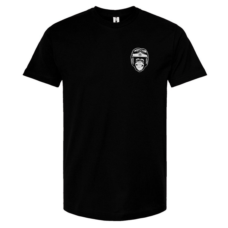 Moto Monkey Unisex T-Shirt, chimpanzee, motorcycle lifestyle, motorcycle addiction, motorcycle shirts, motorcycle clothing, original, funny, humor, animals