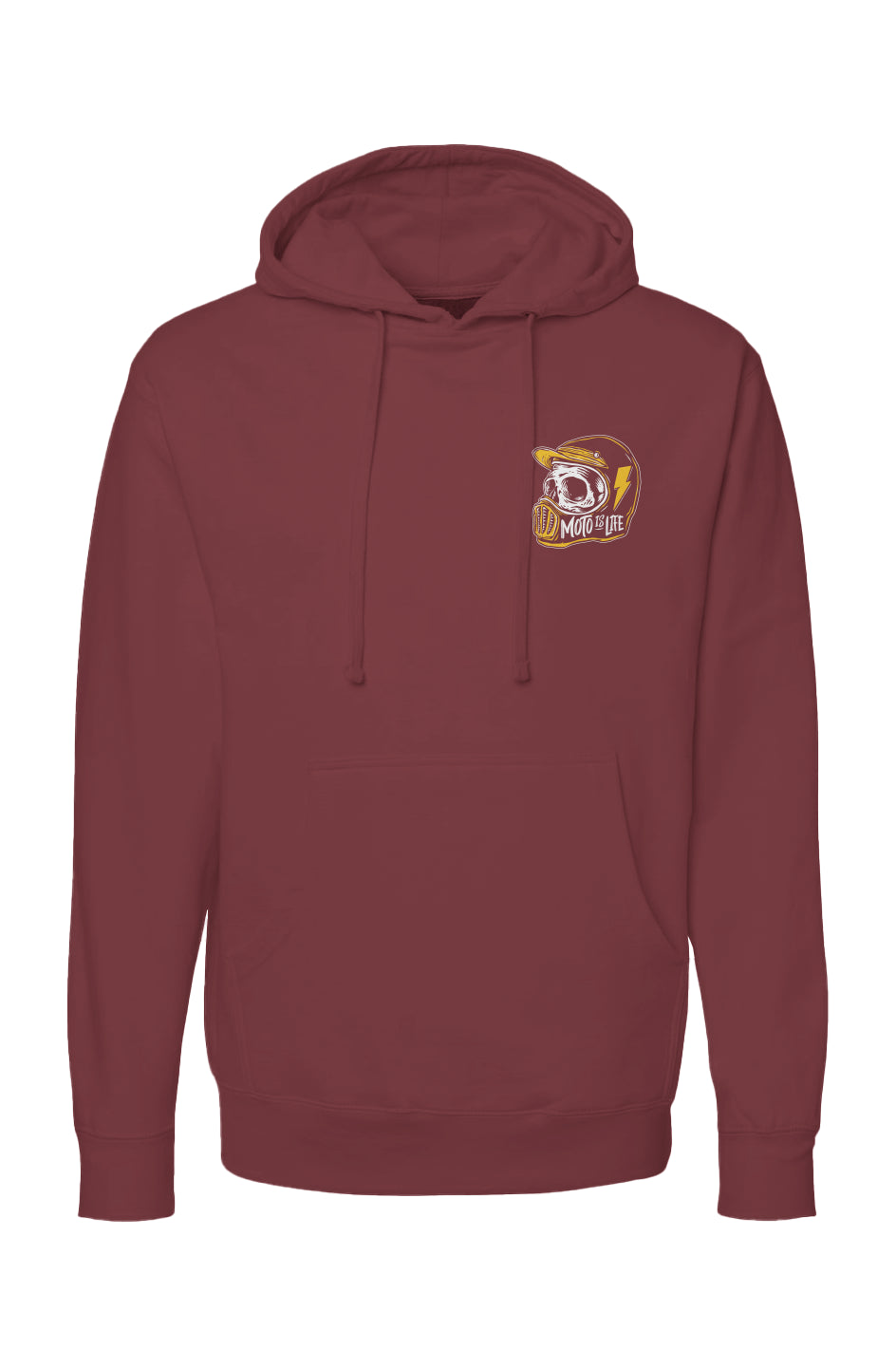 Moto is Life Skull Pullover Hoodie, motorcycle lifestyle, supermoto, mx, motocross, motorcycles, gifts for riders, skull, dirtbikes, illustration