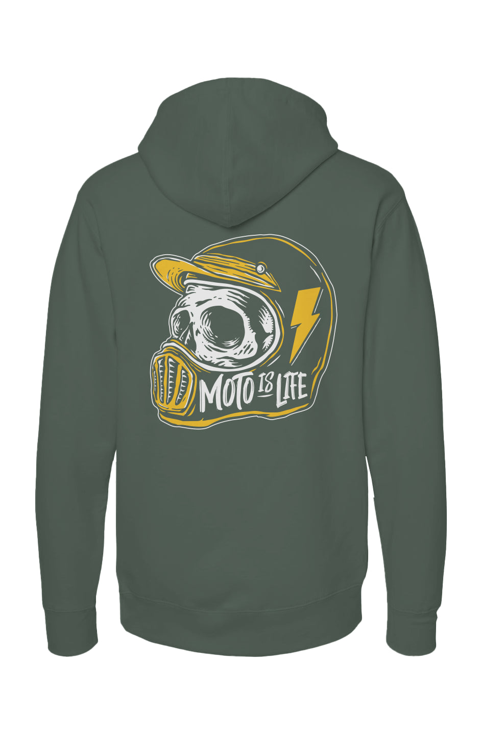Moto is Life Skull Pullover Hoodie, motorcycle lifestyle, supermoto, mx, motocross, motorcycles, gifts for riders, skull, dirtbikes, illustration