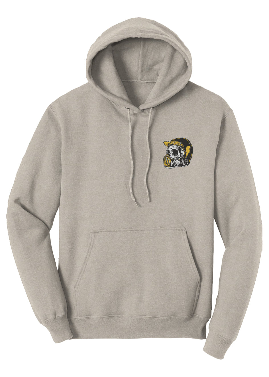 Moto is Life Solid Skull pullover hoodie, motorcycle lifestyle, moto hoodie, motocross, supermoto, skull, riders, gifts for riders, sand motorcycle hoodie