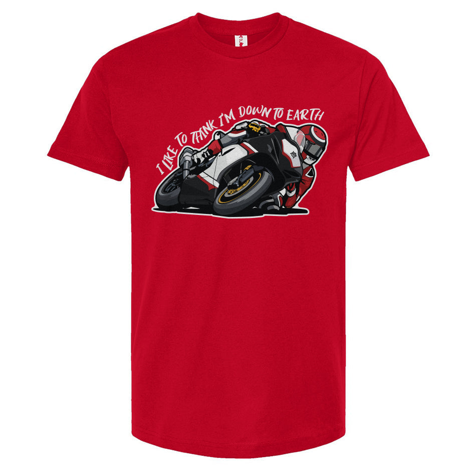 down to earth motorcycle t-shirt