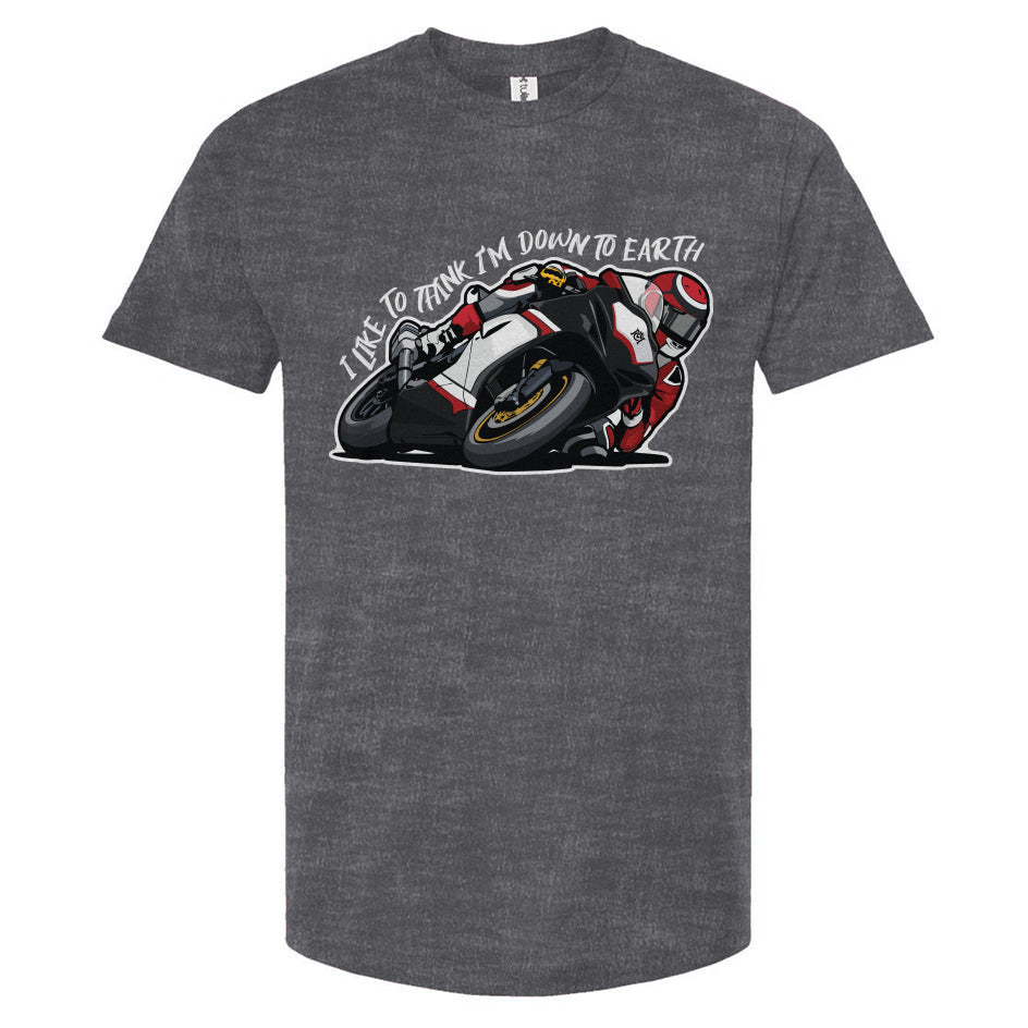 down to earth motorcycle t-shirt