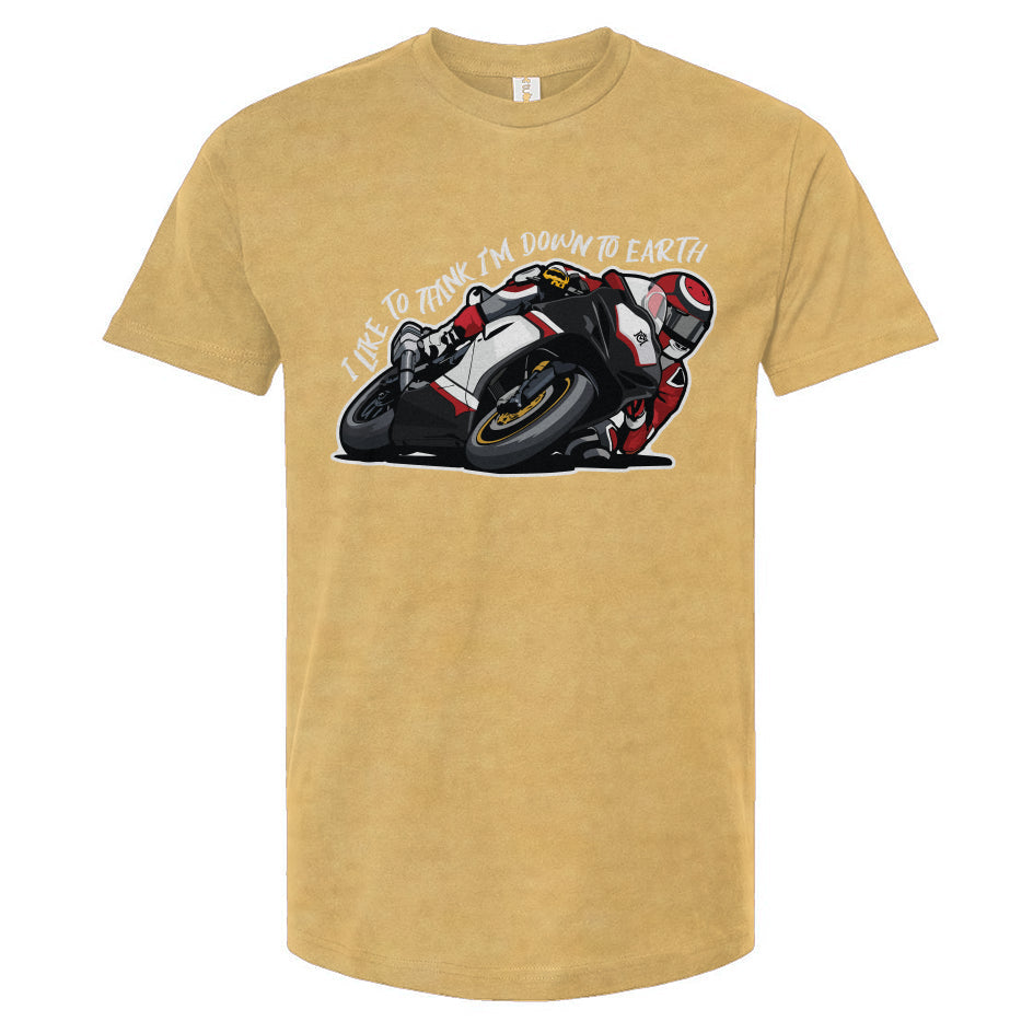 down to earth motorcycle t-shirt