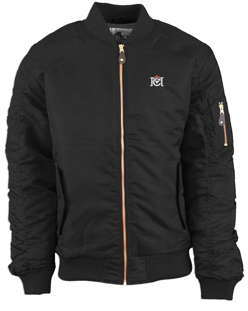 Black Crown Moto Branded Bomber Jacket