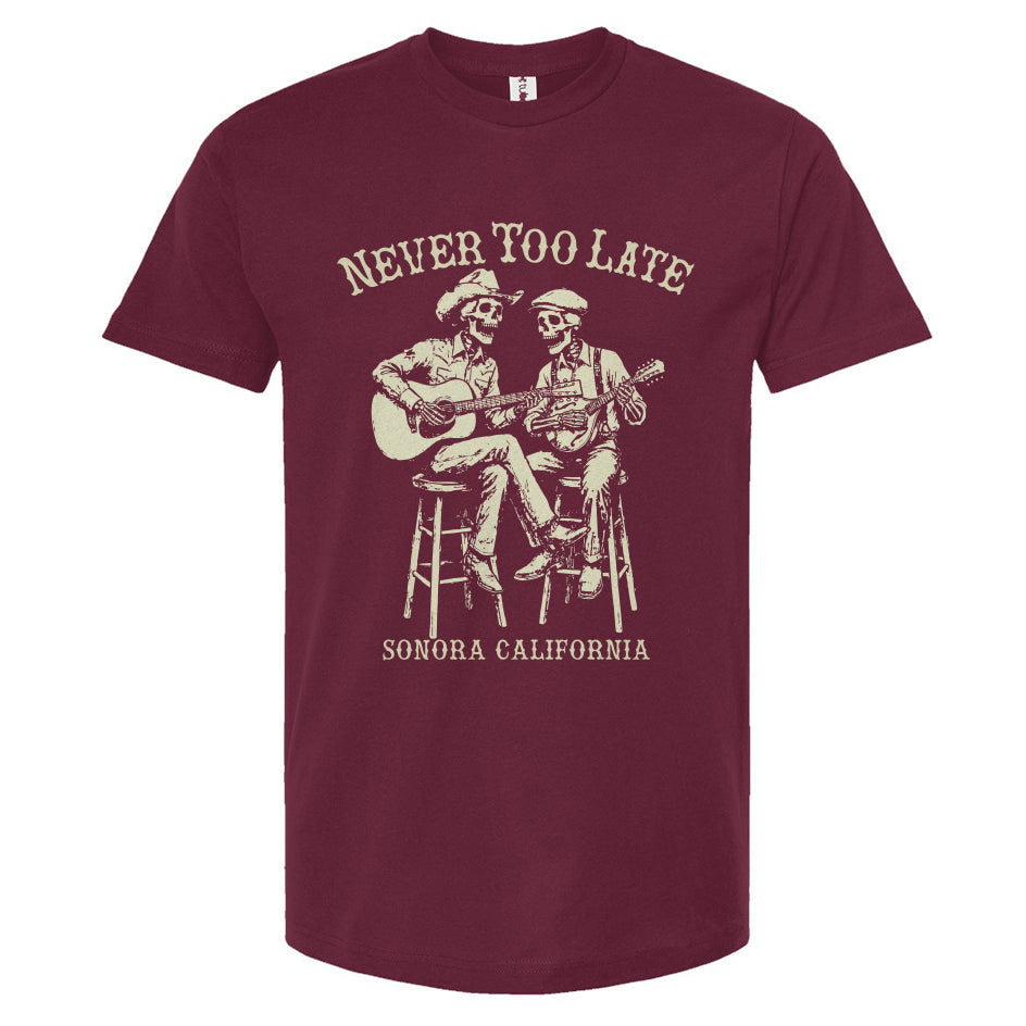 Never too late band t-shirt
