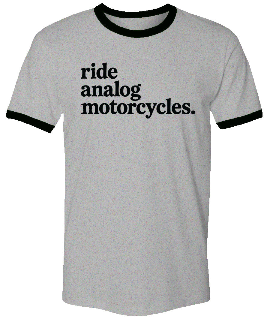 Ride Analog Motorcycles Vintage Ringer T