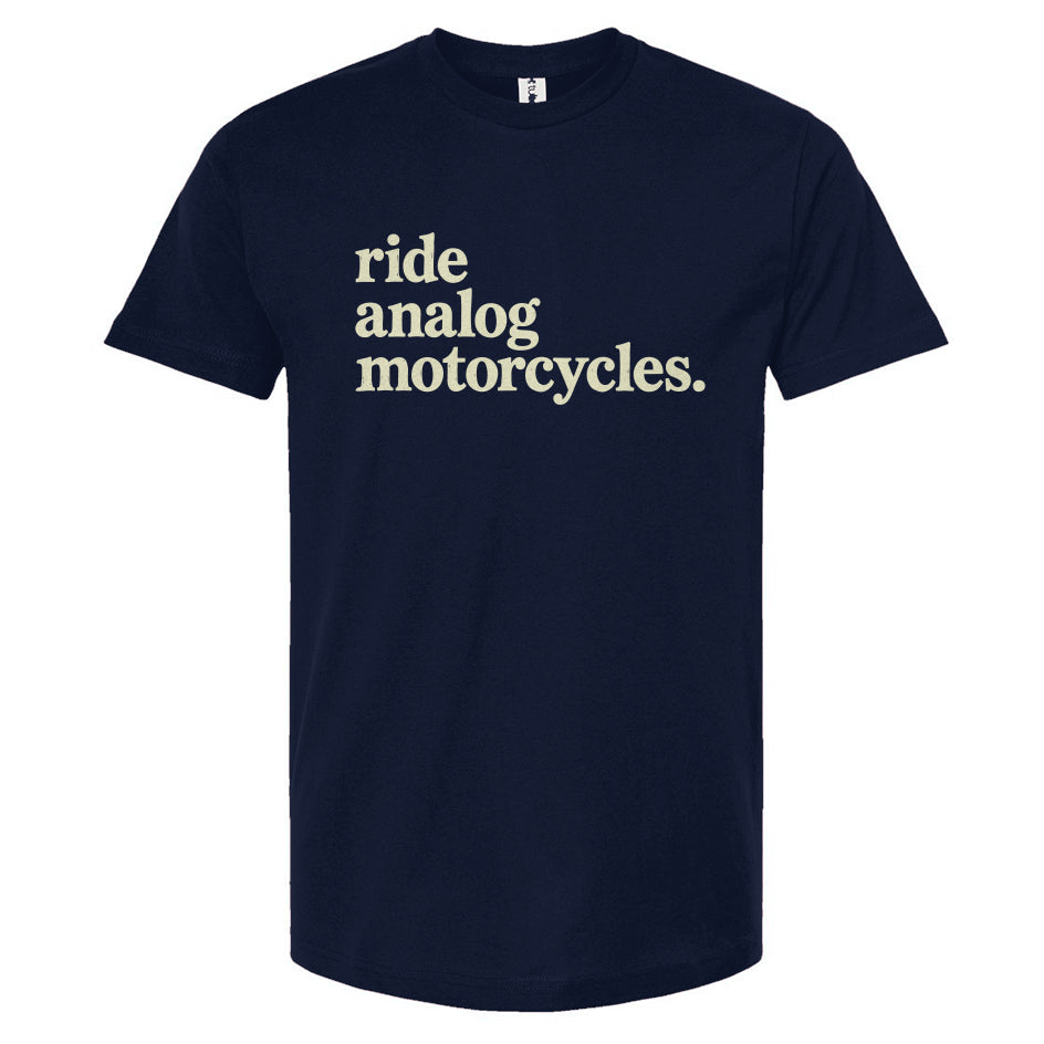 Ride Analog Motorcycles T-Shirt (cream ink)