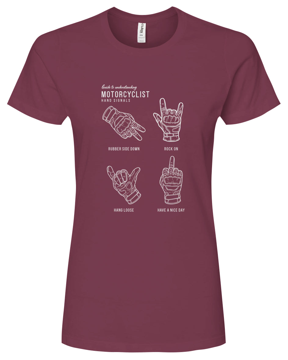 Motorcyclist Hand Signals Women's T-Shirt