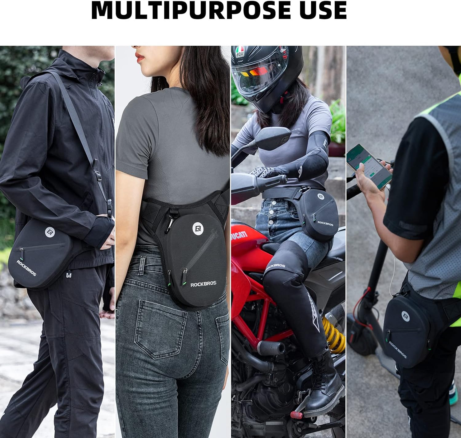 ROCKBROS Waterproof Motorcycle Drop Leg Bag Adjustable Durable 1L Capacity