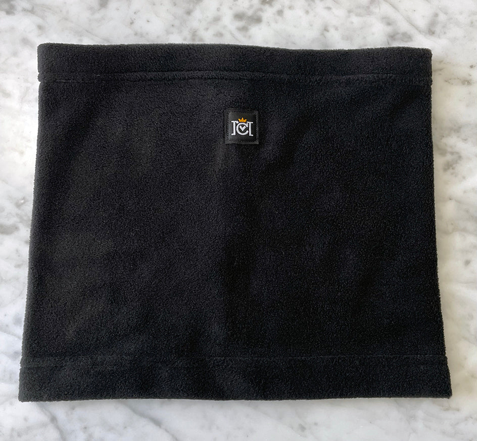 crown moto branded fleece neck warmer