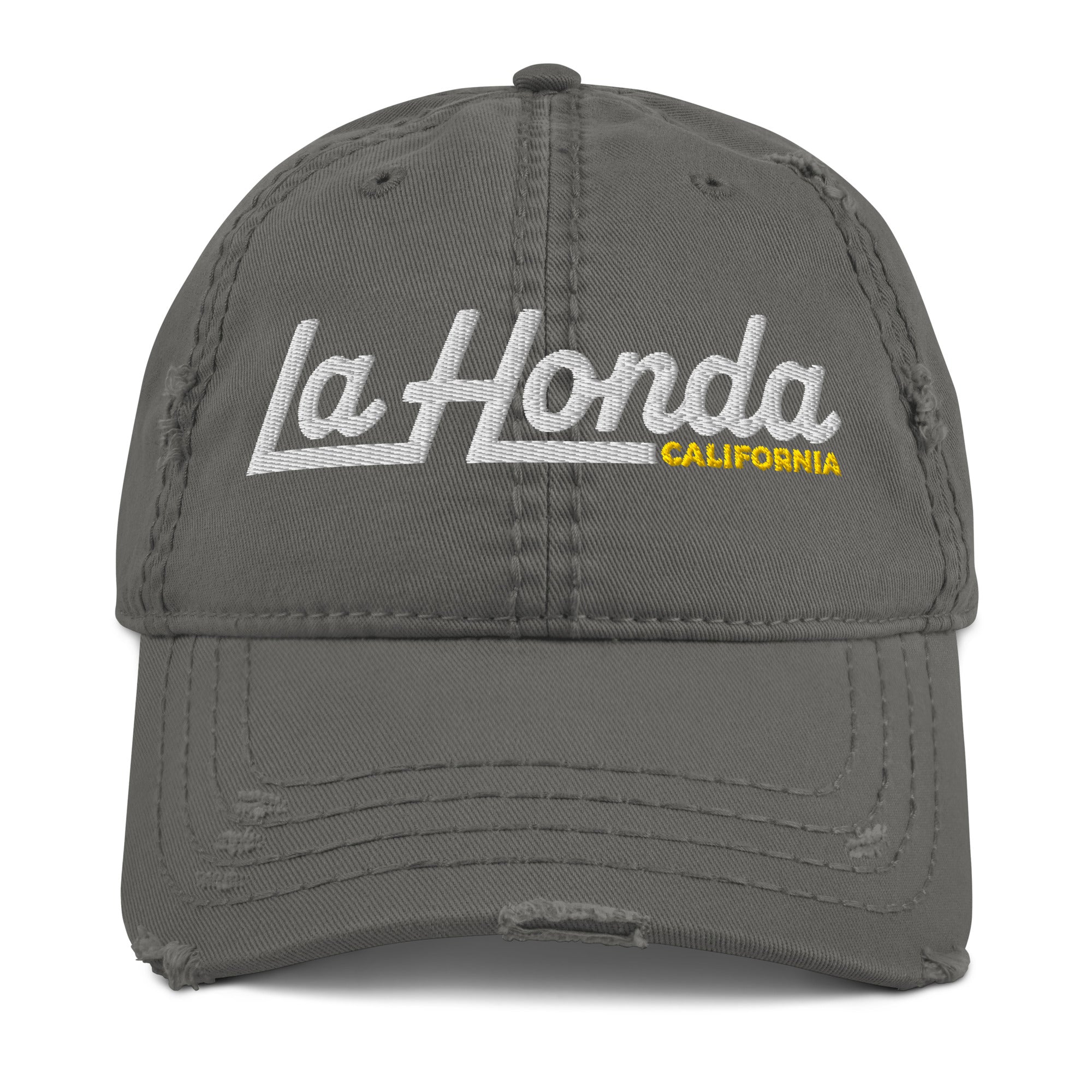 La Honda California embroidered hat in charcoal grey