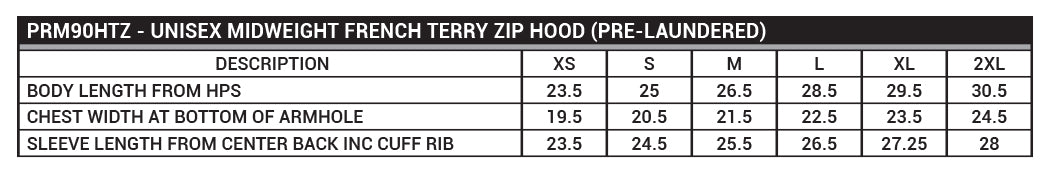 Independent brand grey and white striped hooded sweatshirt size chart