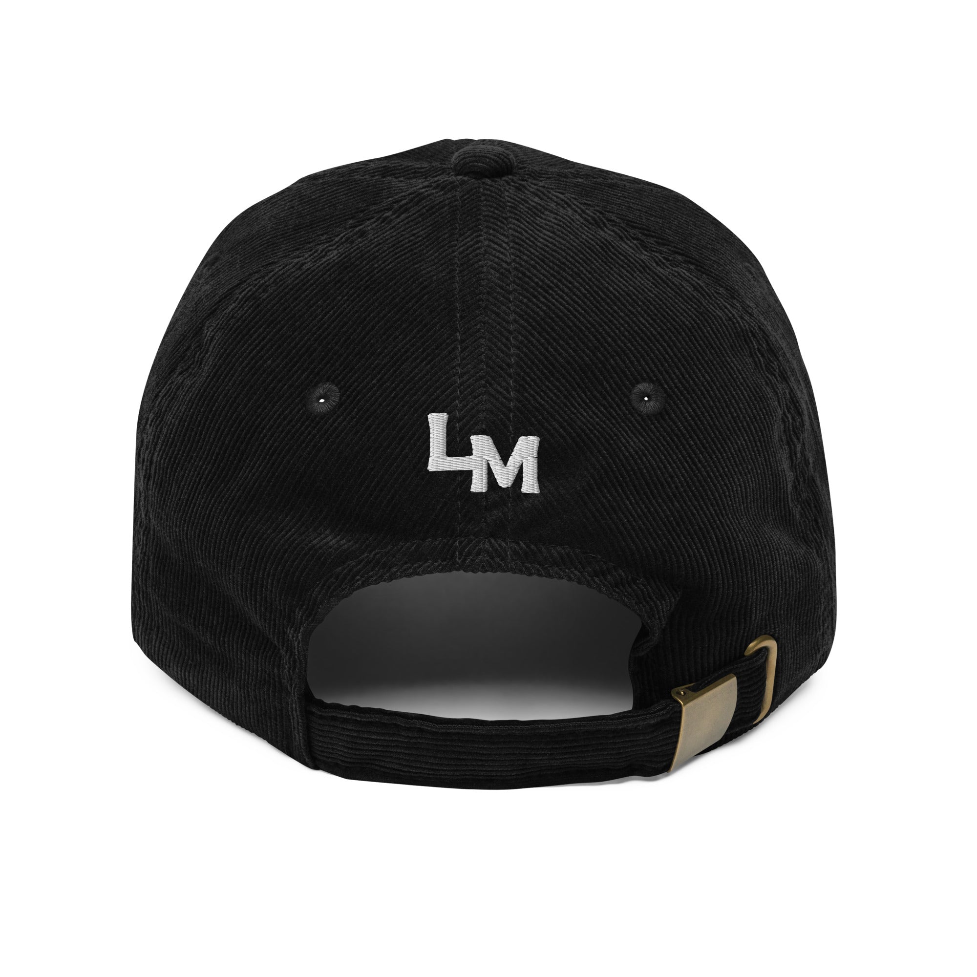 loma mar "slow your roll" vintage corduroy hat back with LM embroidered and buckle adjustment