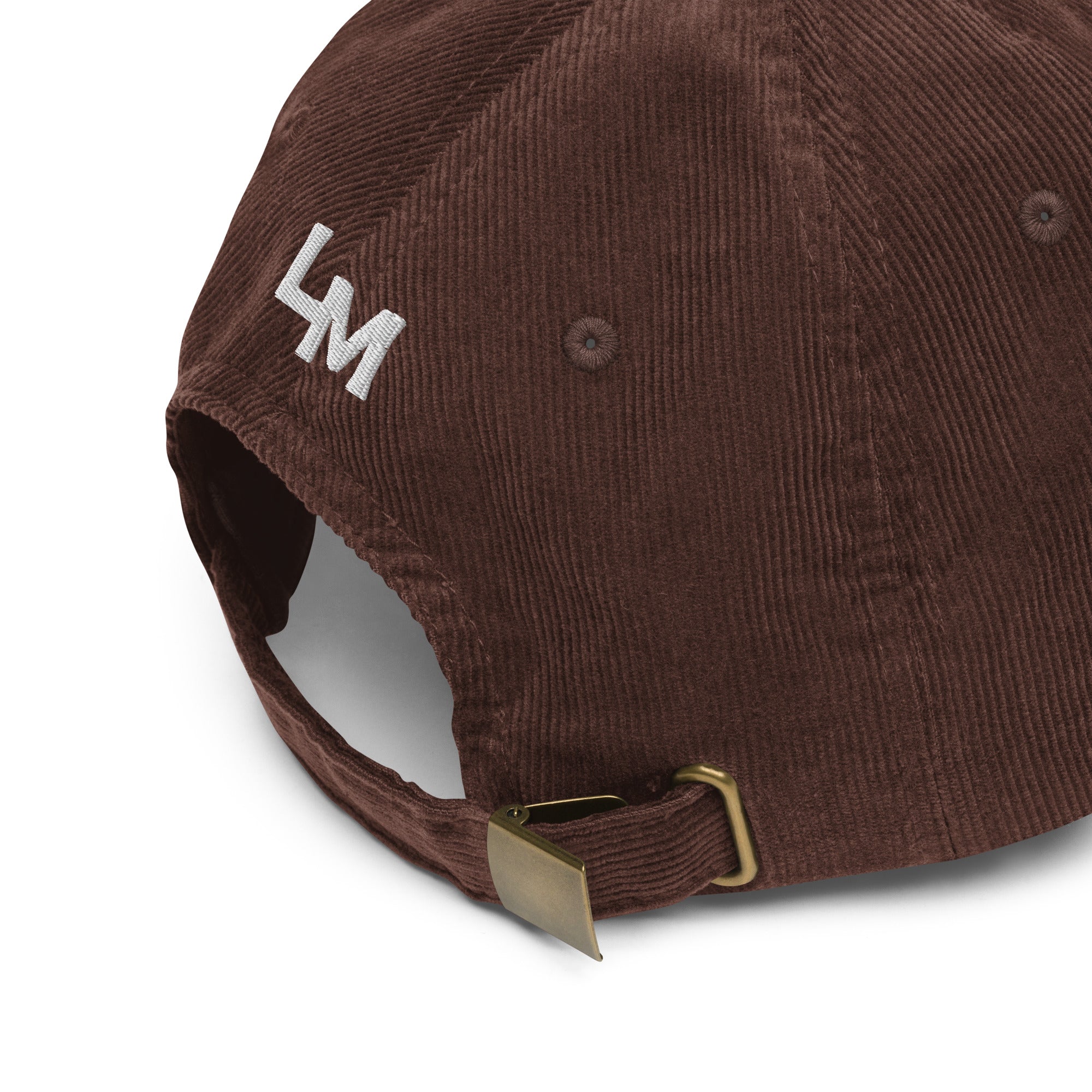 loma mar "slow your roll" vintage corduroy hat back with LM embroidered and buckle adjustment