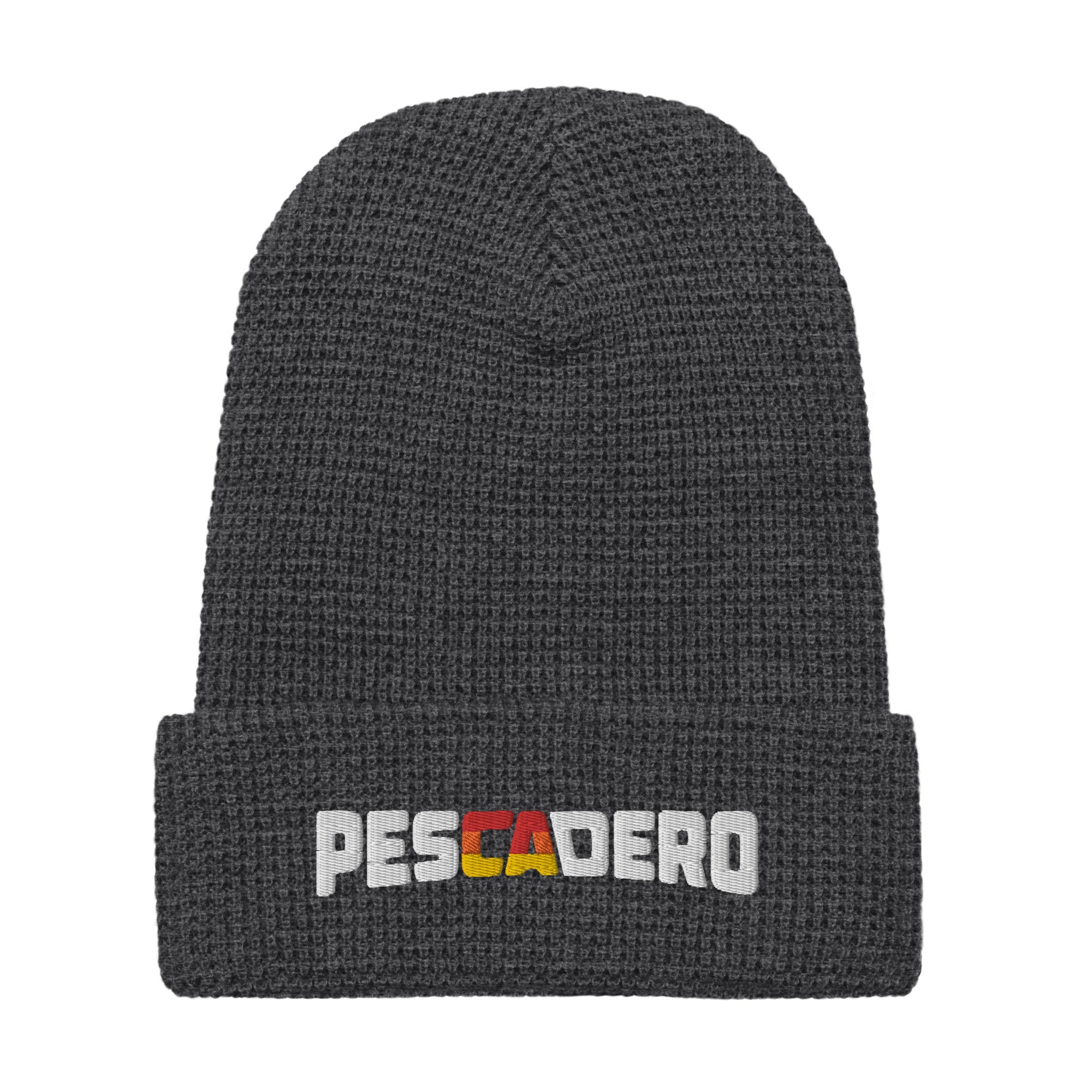 Pescadero Sunset embroidered waffle knit beanie