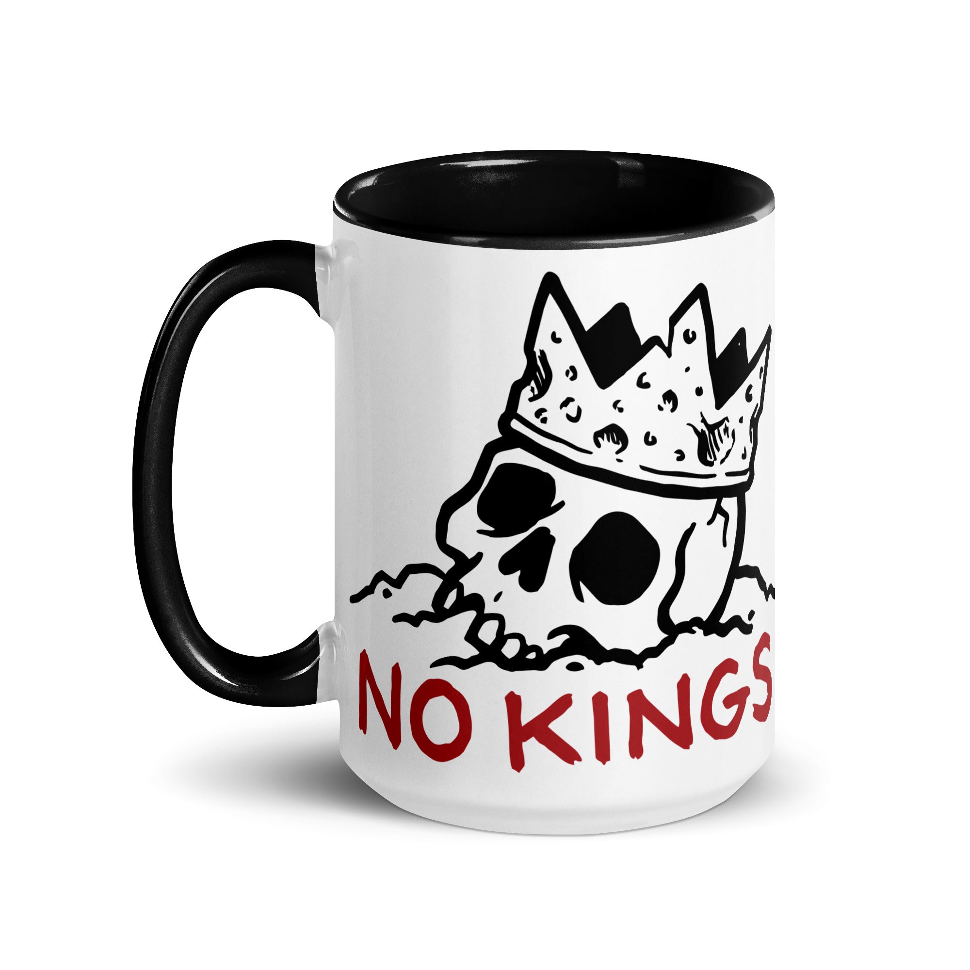 NO KINGS design on 15 oz. coffee mug