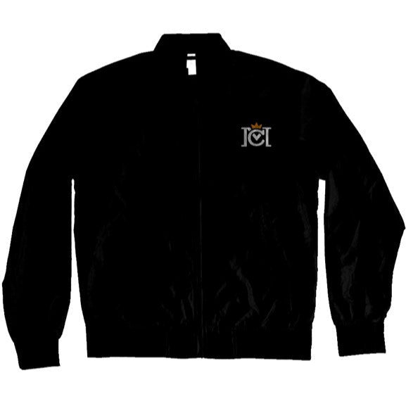 Trademarked Crown Moto logo embroidered on left chest of Lightweight Bomber Jacket